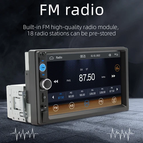 Single 1Din 7" Touch Screen Stereo Bluetooth Radio Car Apple/Android Carplay GPS - Picture 8 of 13