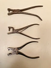 3pc Vintage punch/riveting pliers bundle