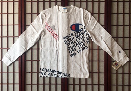 Champion Behind the Label Heritage White Long Sleeve Graphic T Shirt Size Large - Picture 3 of 10