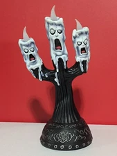 TEKKY TOYS Animated GHOST CANDLE CANDELABRA 13" Halloween Prop Lights Up - VIDEO