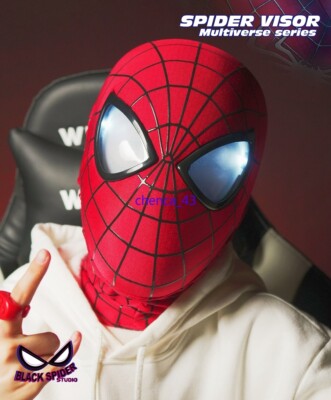 1PC Peter Parker Spiderman 3D Mask 1:1 Wearable Blinking Eyes Red