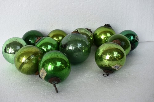 Antigua bola alemana adornos del día de Navidad bola de cristal verde mercuri... - Imagen 4 de 7