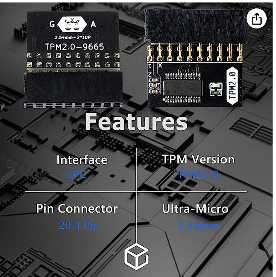 MODULO TPM 2.0 LPC 14/18/20 Pin Per Piattaforma Scheda Madre ASRock - Foto 9