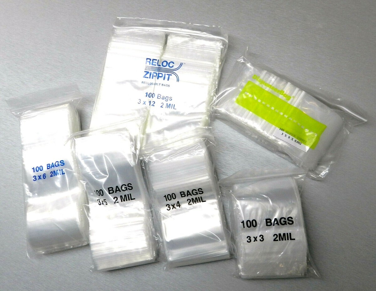 600 Zip Seal Lock Bag Assorted Clear 2mil 3