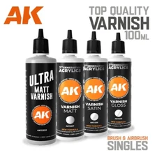 AK Interactive: VARNISH - Ultra Matt | Satin | Gloss - 100ml - Acrylic