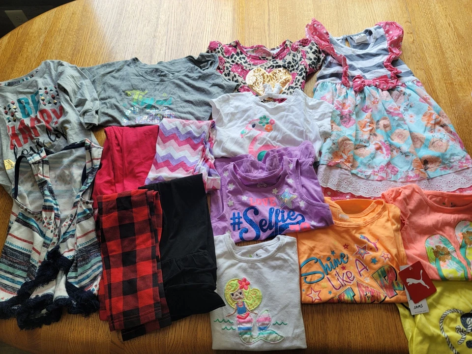 Lote Mixto Talla 5 Niñas Ropa 1 Vestido 4 Pantalones 9 Camisas 1 Chaleco Varias Marcas Foto 2 de 4