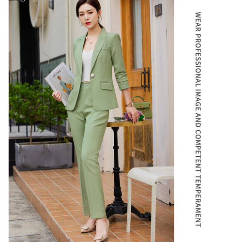 Women One Button Business Workwear Formal Suit Blazer Coat Jacket 2 Piece Set - Picture 14 of 20