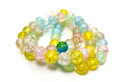 Pulsera de piedras preciosas lisas de cuarzo agrietado hecha a mano con cristal agrietado pulido PGB238 - Imagen 7 de 23