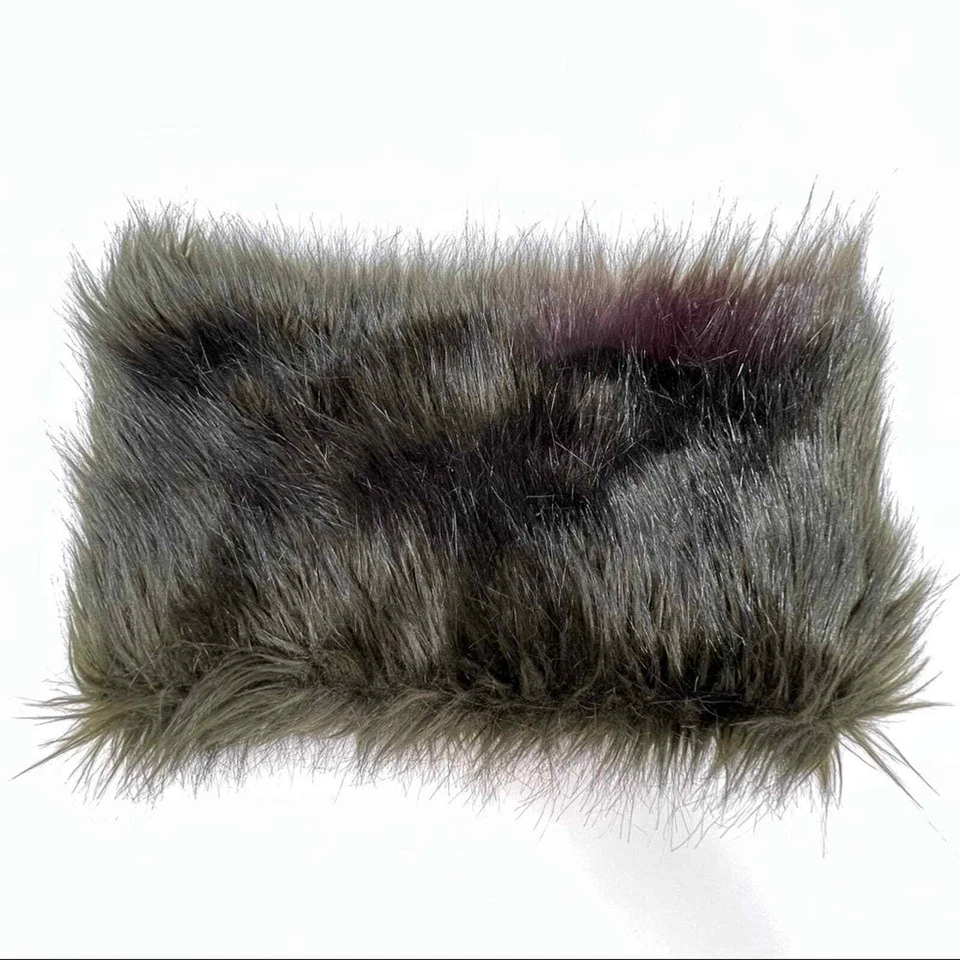 Bufanda borrosa Club Monaco Snood Ashlee marrón chocolate piel sintética para mujer talla única Foto 2 de 4