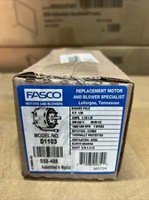 FASCO D1103 HVAC Motor, 1/20 HP, 1.15/1.35 AMPS, 208-230V, 60/50 Hz, 1-Speed