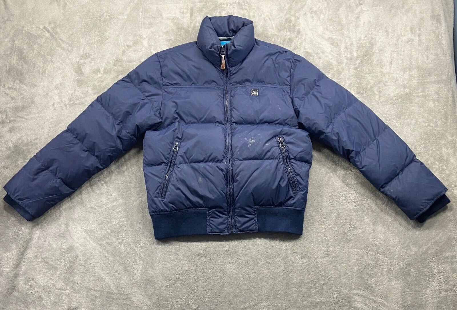 Aeropostale Jacket Men's Medium Blue Feather Down Puffer Outdoors Y2kfashion