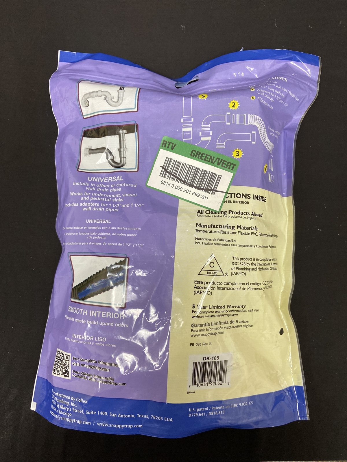 SnappyTrap Universal Drain Kit for Bathroom Sinks eBay