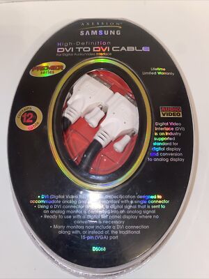 NEW Samsung Premier Dual DVI-I (24+5) Male to Male Digital Video Cable HD 1080p