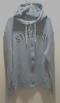 Pittsburgh Steelers Est. 1933 NFL Gray AFC Throwbacks Sewn Full Zip Hoodie