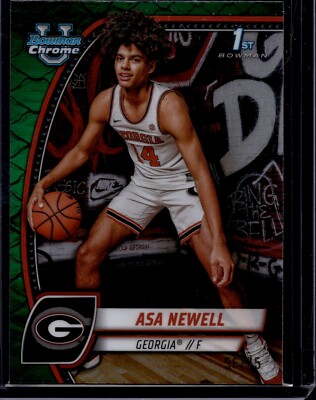 2024-25 Bowman Chrome University Reptilian Green Refractors Asa Newell 56/75