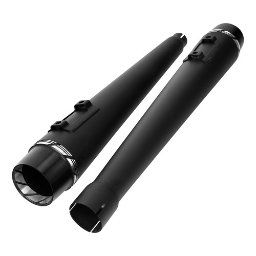 4inch Black Megaphone Exhaust Pipes Slip-On Mufflers Fit For Harley Touring 17+ - Picture 3 of 11