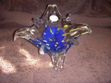 Murano Glass Candy Dish Blue/Red/Yellow/Green/Clear
