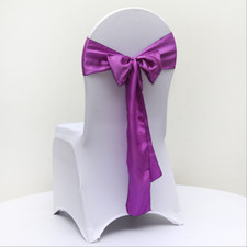 fuchsia satin chair sashes chair tie bows ribbon wedding birthday party decor