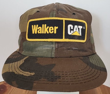 Walker CAT Caterpillar Patch Hat Snap Back Vintage Camo