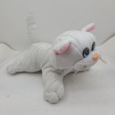 Vintage Pound Puppy, Kitten White W/ Stripes By Tonka, 8"