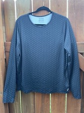 Hang Ten UV Protection UPF 50 Black Floral Long Sleeve Rash Guard Shirt XXL