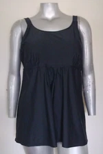 NWT WOMEN'S HOLIPICK TANKINI SWIMSUIT TOP Size 22W Black Adjustable Straps