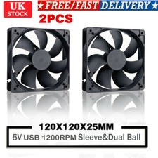 2PCS 12cm DC 5V USB Cooler Black Silent Cooling Fan For Desktop PC Computer Case