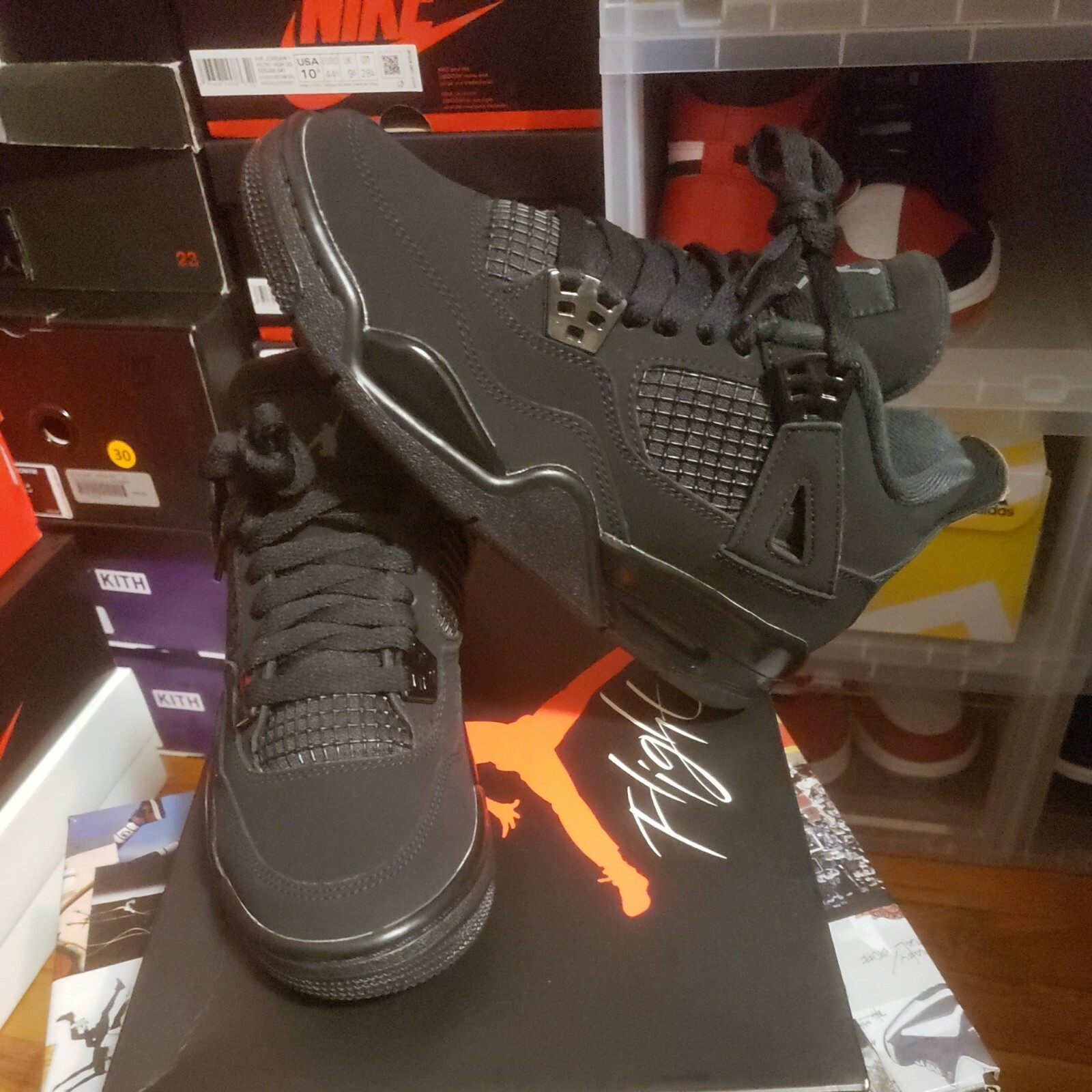 Nike Air Jordan 4 IV Retro Black Cat 2020 408452-010 GS Size 4Y