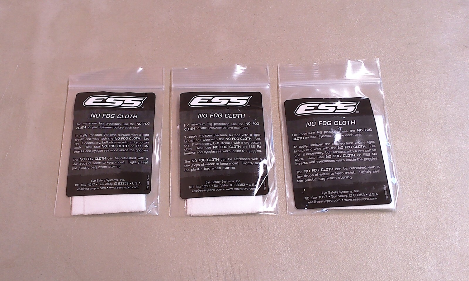 Lot of 3 ESS Anti No Fog Eye Pro Glasses Goggle Lens Cleaning Reusable Cloths