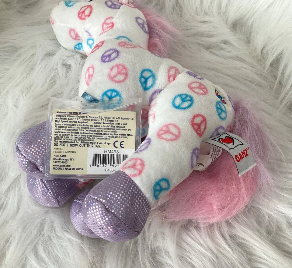 WEBKINZ PEACE UNICORN HM493 - NEW WITH SEALED CODE - FREE SHIPPING - Image 2 of 4