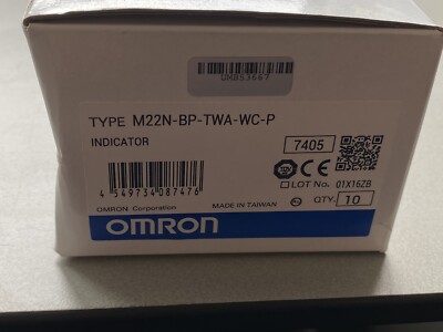 10x Omron M22N-BP-TWA-WC-P LED-Anzeigeleuchte Weiß 24V AC/DC Push-In NEU & OVP