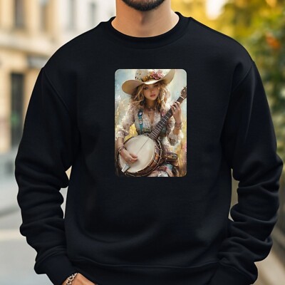 Cowgirl Plays Banjo Sweatshirt Cosy and Perfect for Any Occasion S to 4XL