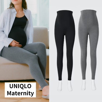 UNIQLO Maternity Leggings Black Dark Gray Women New Japan UK