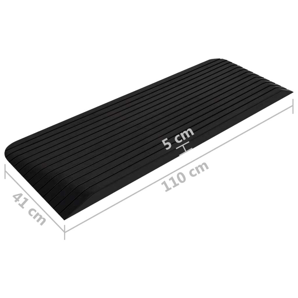 Rampa Di Accesso RO-FLEX Excellent 45mm - Gomma Antiscivolo, Per Scale E Soglie, 100x25 Cm - Nero
