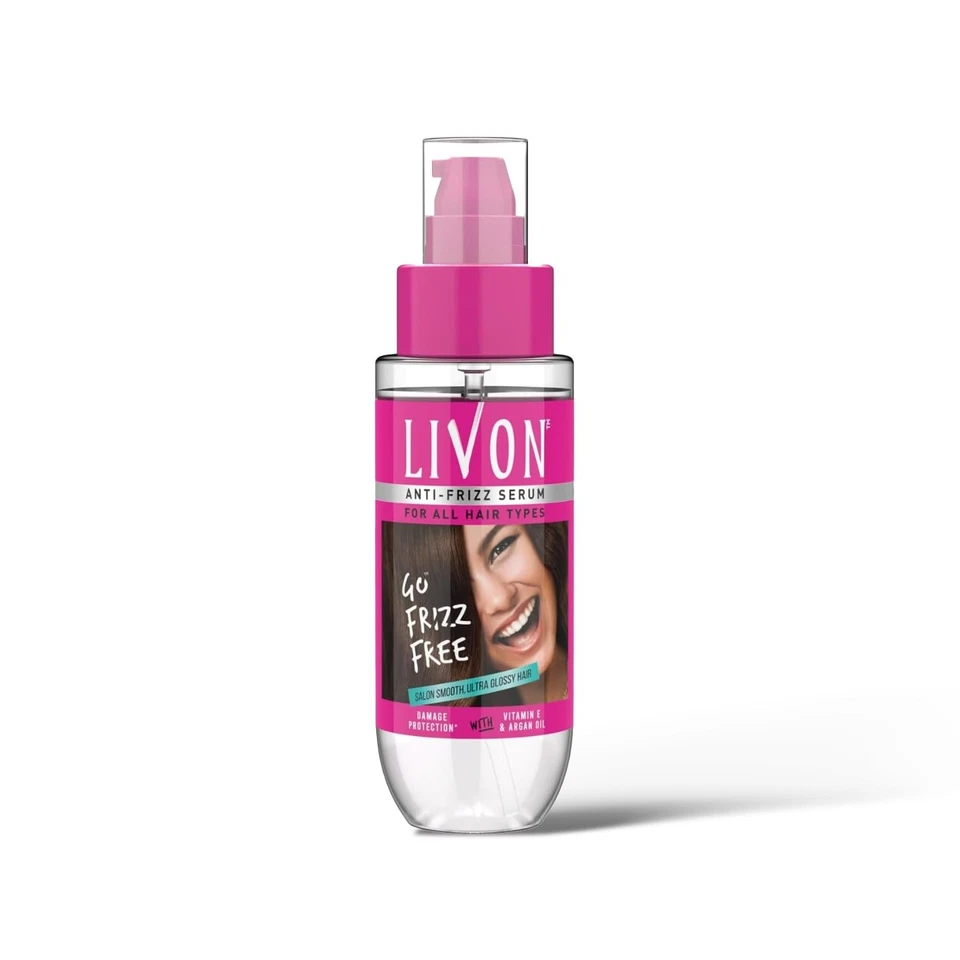Livon Anti Frizz Suero Cabello Suero Deja en Suero Vitamina E Aceite de Argán 100 ML Juego de 2 Foto 2 de 4