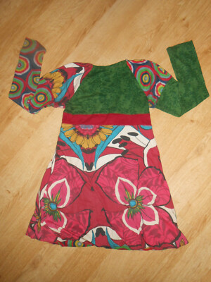 Robe Desigual Fille - 9/10 Ans - Multicolore - Manches Longues - Coton
