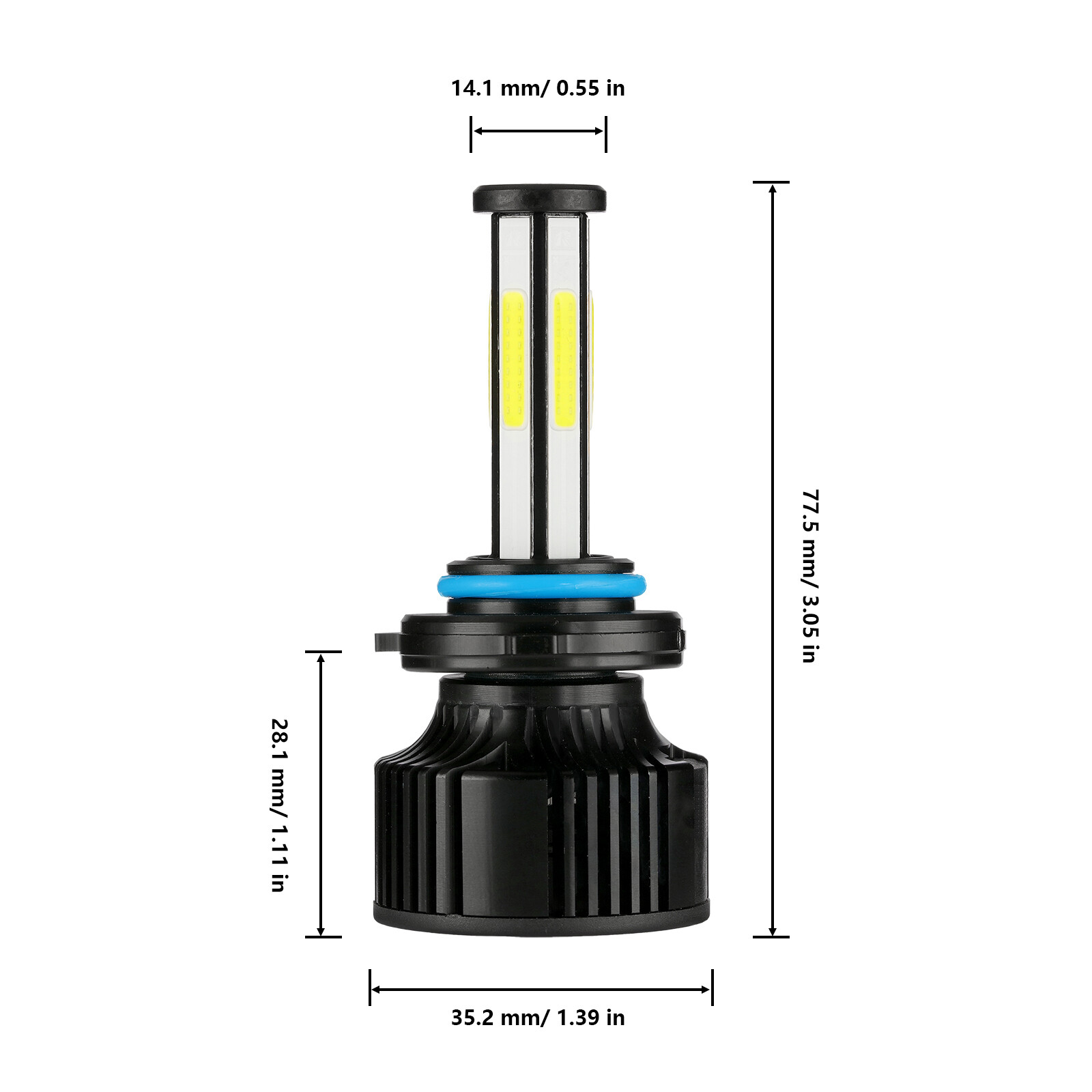 6-Sides 9005+9006 LED Headlight Kit Bulbs 6500K High Low Beam