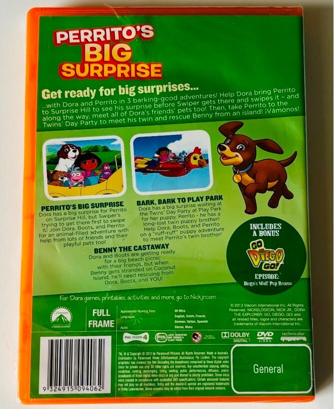 DIAMOND☆DOGS BIG SURPRISE DVD Dora the Explorer-Perrito's Big Surprise (DVD, 2013) for