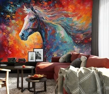 3D Painted Horse O3035 Wallpaper Wall Murals Removable Wallpaper Sticker Eve
