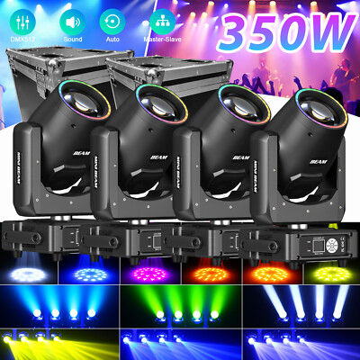 4stk 350W RGBW 48 Prisma DMX Moving Head Bühnenlicht Beam 14 Gobos DJ Show