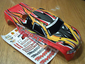 Traxxas T-Maxx 4910 2.5 Red Black Yellow Factory Painted Body w/ Decal .15 Tmaxx