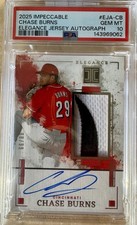 2025 Panini Impeccable Elégance Jersey Autographs Chase Burns #EJA-CB /99 PSA 10