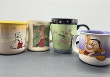 Disney Winnie The Pooh Coffee Mug Lot Piglet Tigger Eeyore Cup Set of 4