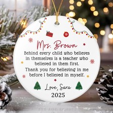 Personalized Teacher Ornament, Teacher Gift, Thank You Gift for Teacher, End ...
