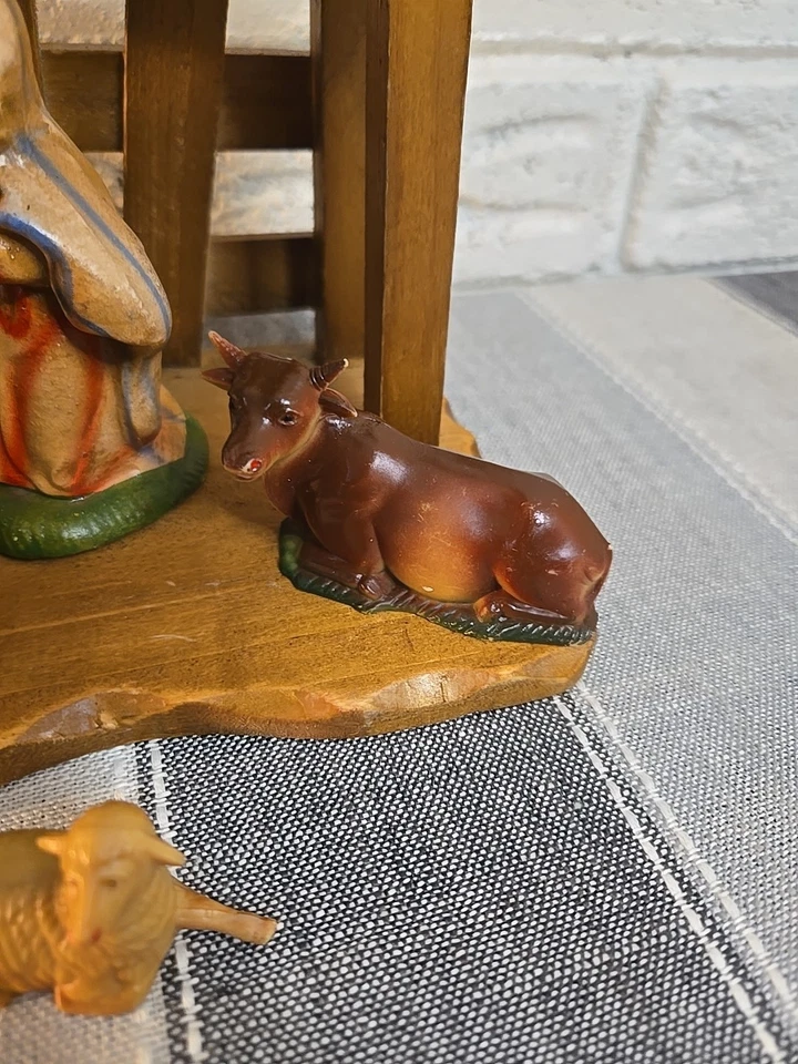 Vintage Nativity Scene Manger Baby Jesus Christmas Set - Image 4 of 4