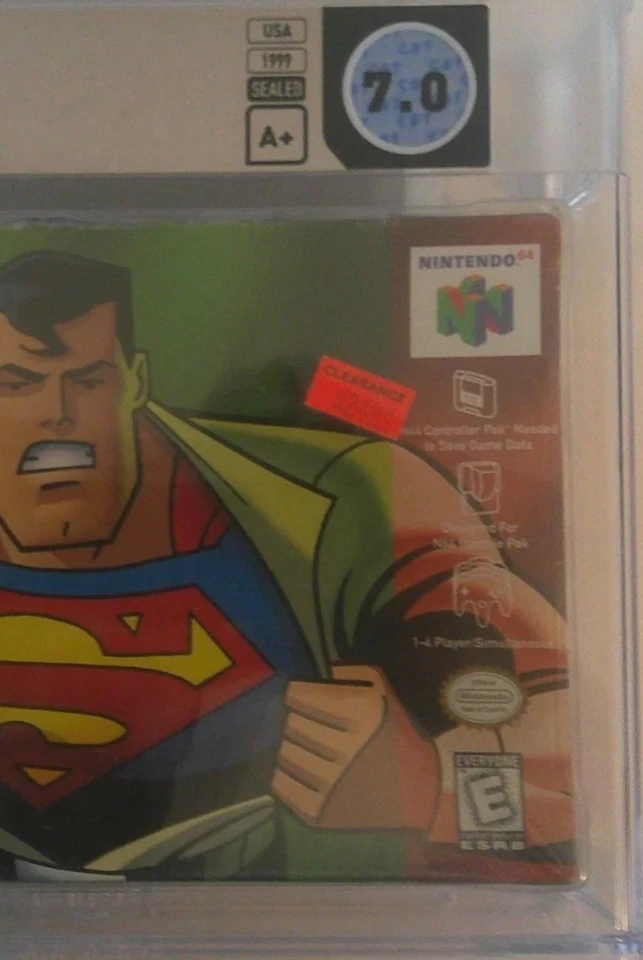 Superman 64 Wata 7.0 A+ N64 Nintendo 1999 Factory Sealed NIB New WATA PSA Games - Image 4 of 4