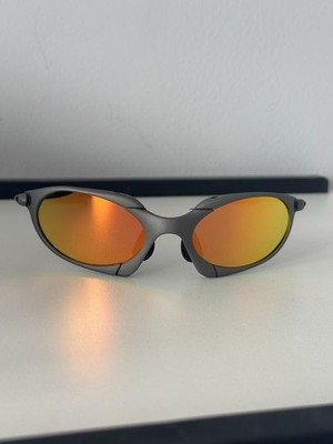 Oakley Vintage Romeo Metal Gray Frame Orange Polarized Lenses Sunglasses
