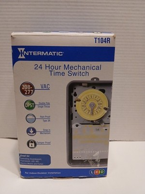 NEW Intermatic T104R 24-Hour Mechanical Time Switch Indoor/Outdoor Type 3R Metal