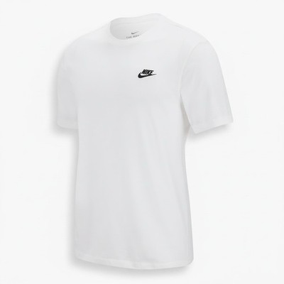 Nike Essential Sportswear Club Men s T-Shirt, White, Large, Embroidered, NWT
