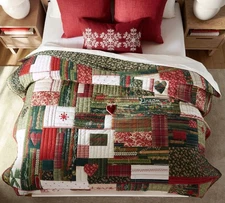 potterybarn Holiday Love Reversible Quilt Full/Queen